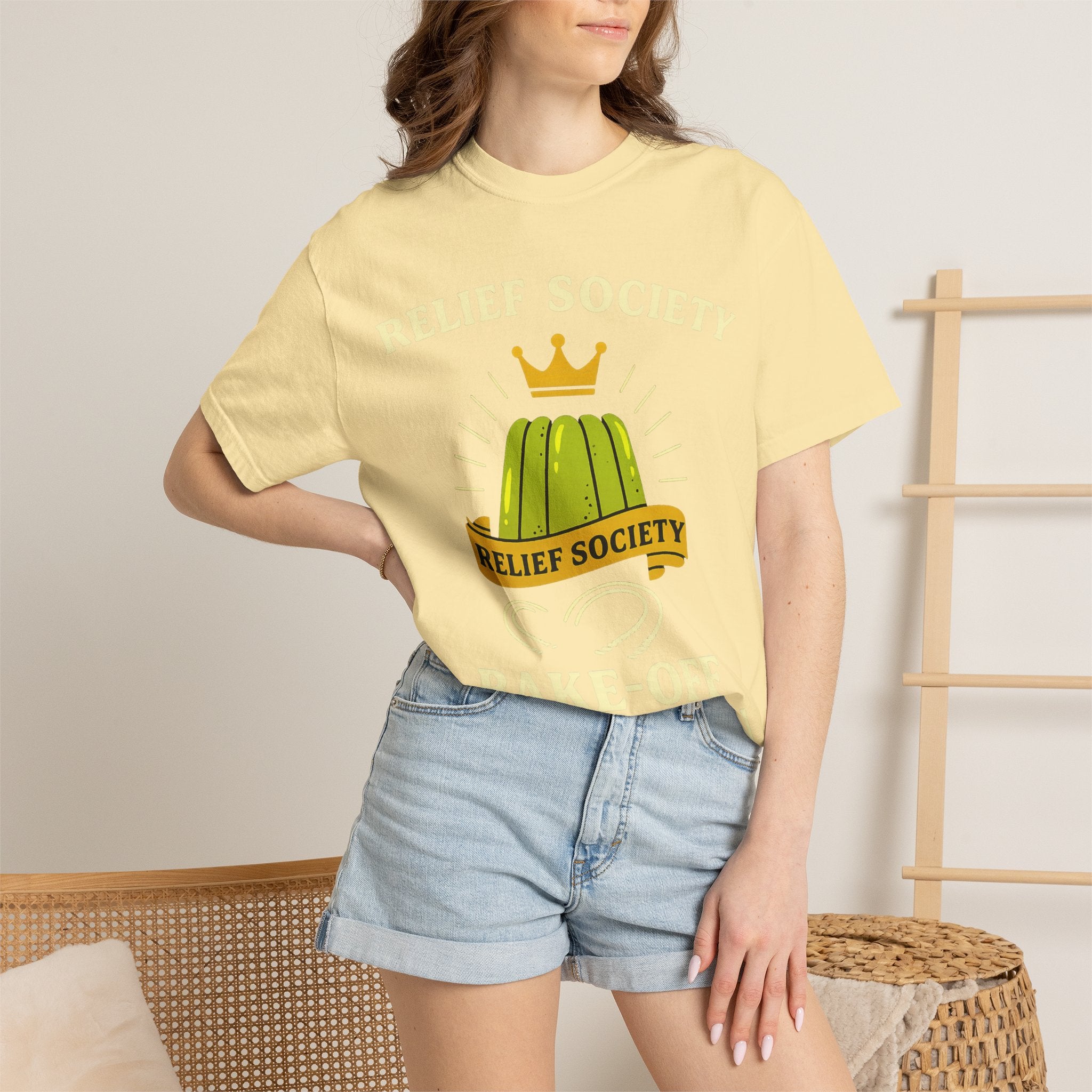"Relief Society Bake-Off Champion" Unisex Garment-Dyed T-shirt