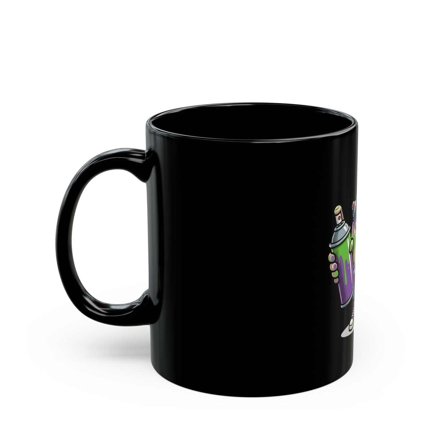 "Graffiti" Black Ceramic Mug