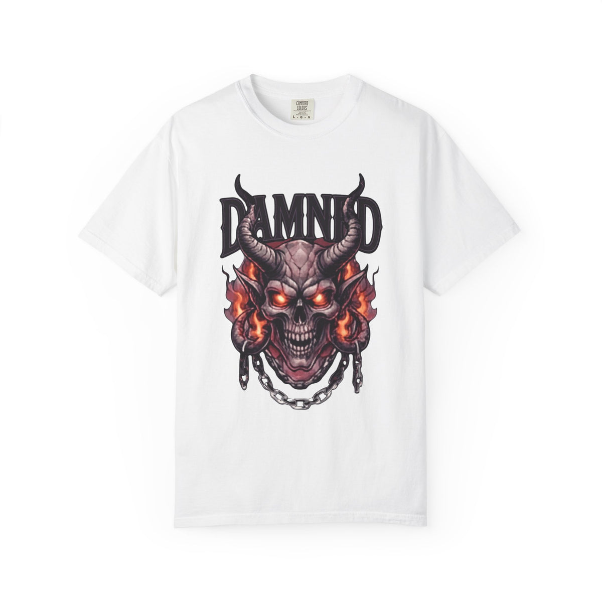 Color: White | Damned Unisex Garment-Dyed Tee