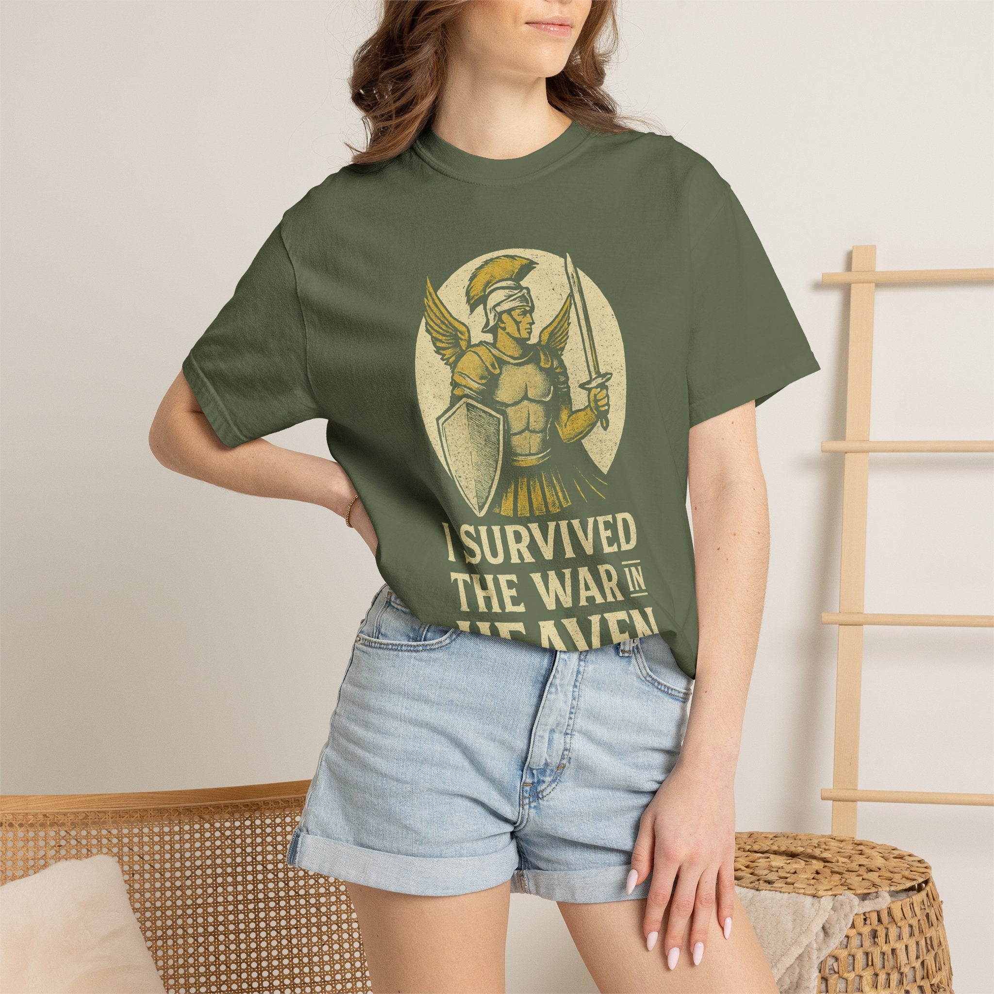 "I Survived The War in Heaven T-Shirt" Unisex Garment-Dyed T-shirt