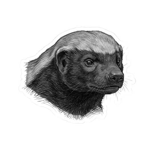 "Pencil Sketch Art Honey Badger" Sticker