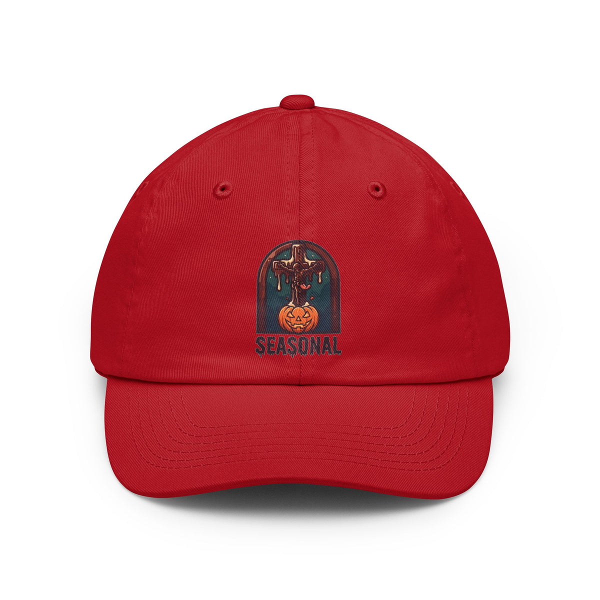 Color: Red | Seasonal Transubstantiation Dad Hat — Graphic