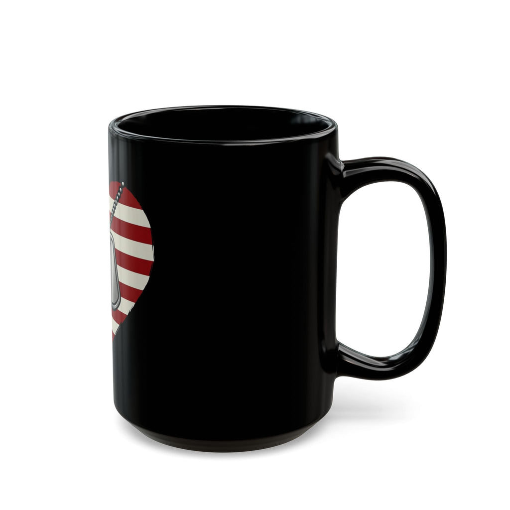 "Proud Military Mom" Black Ceramic Mug