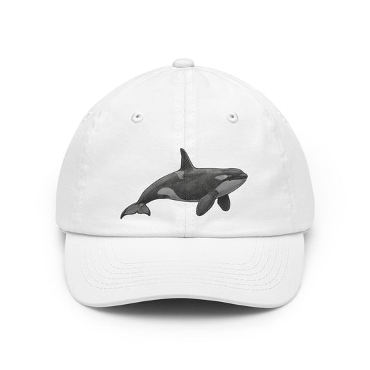 Color: White | Pencil Sketch Art Orca Dad Hat