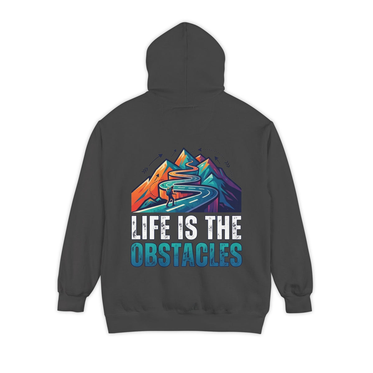Color: Pepper | Life Is The Obstacles Garment-Dyed Hoodie