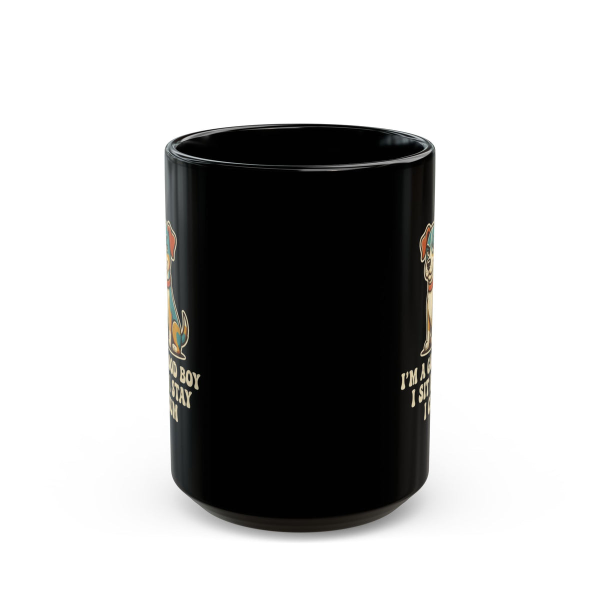 "I'm A Good Boy" Black Ceramic Mug