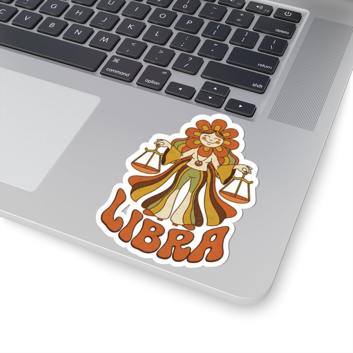 "Retro Mascot Groovy Libra" Sticker — Main