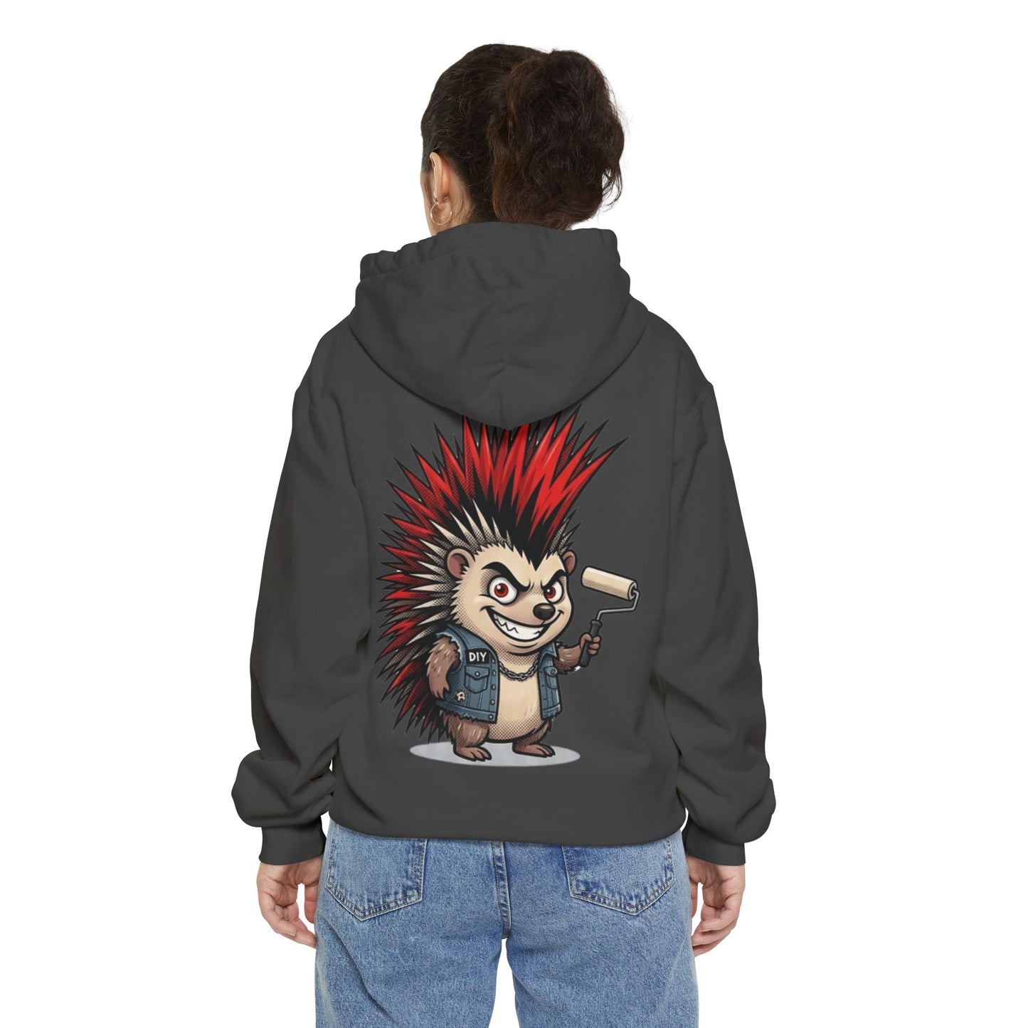 "Punkupine" Garment-Dyed Hoodie