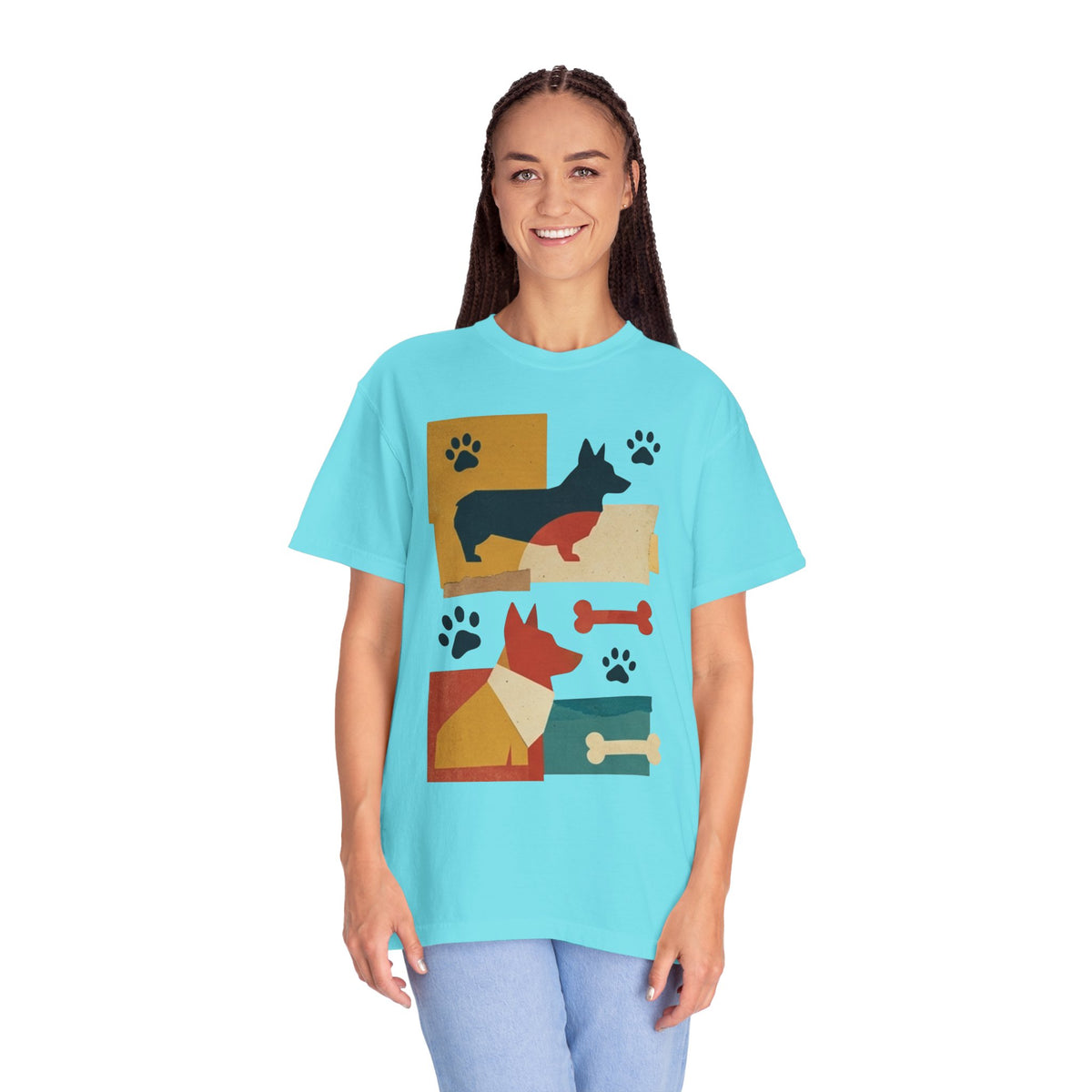 Color: Lagoon Blue | Dogs and Bones Unisex Garment-Dyed Tee