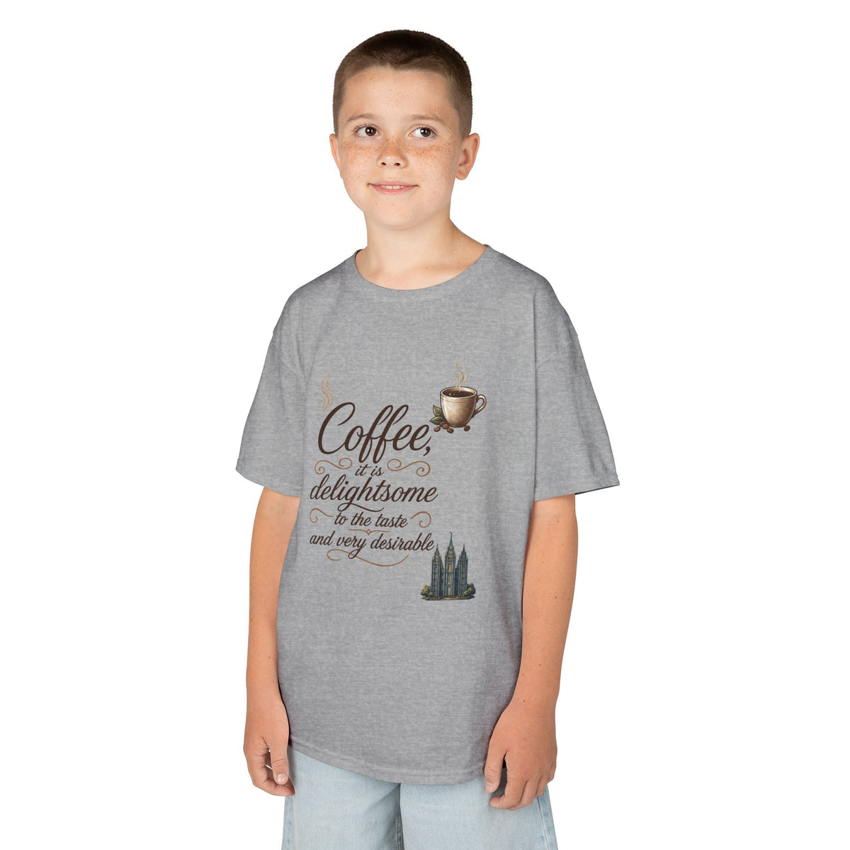 Color: Sport Grey | Coffee is Delightsome Kids Tee