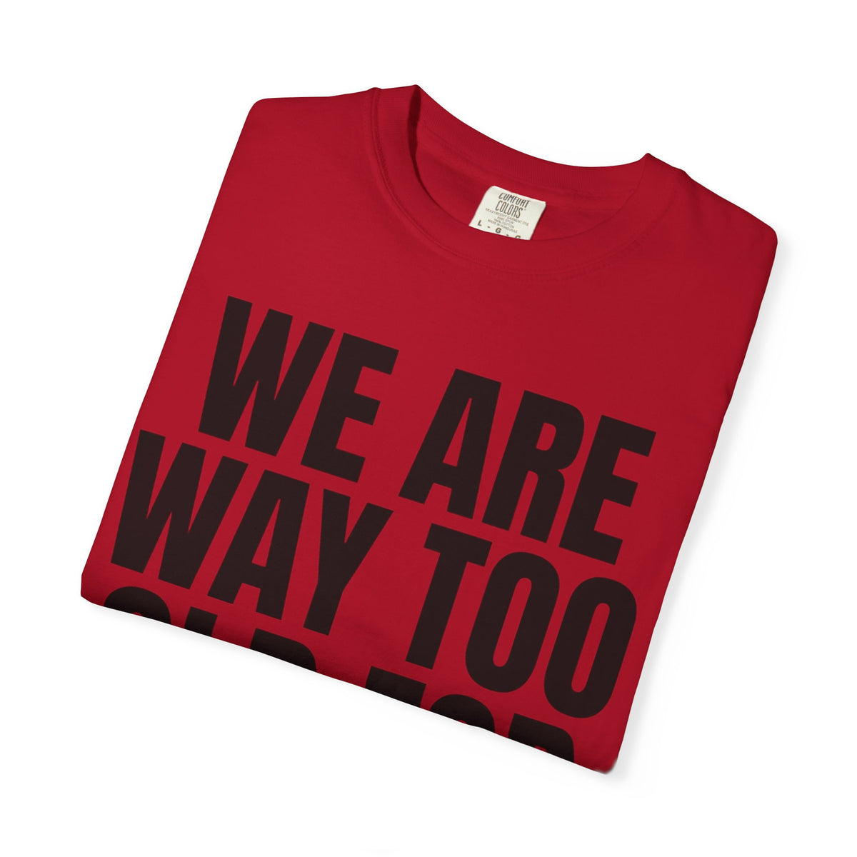 We Are Way Too Old For This Unisex Garment-Dyed Tee