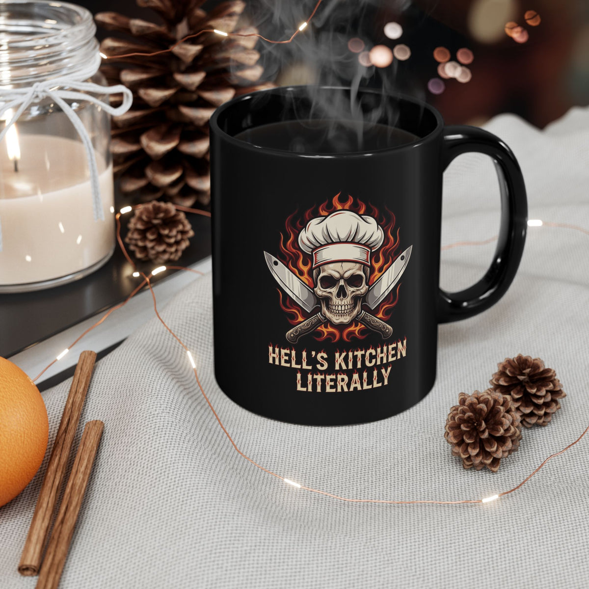 "Hell's Kitchen Literally" Black Ceramic Mug