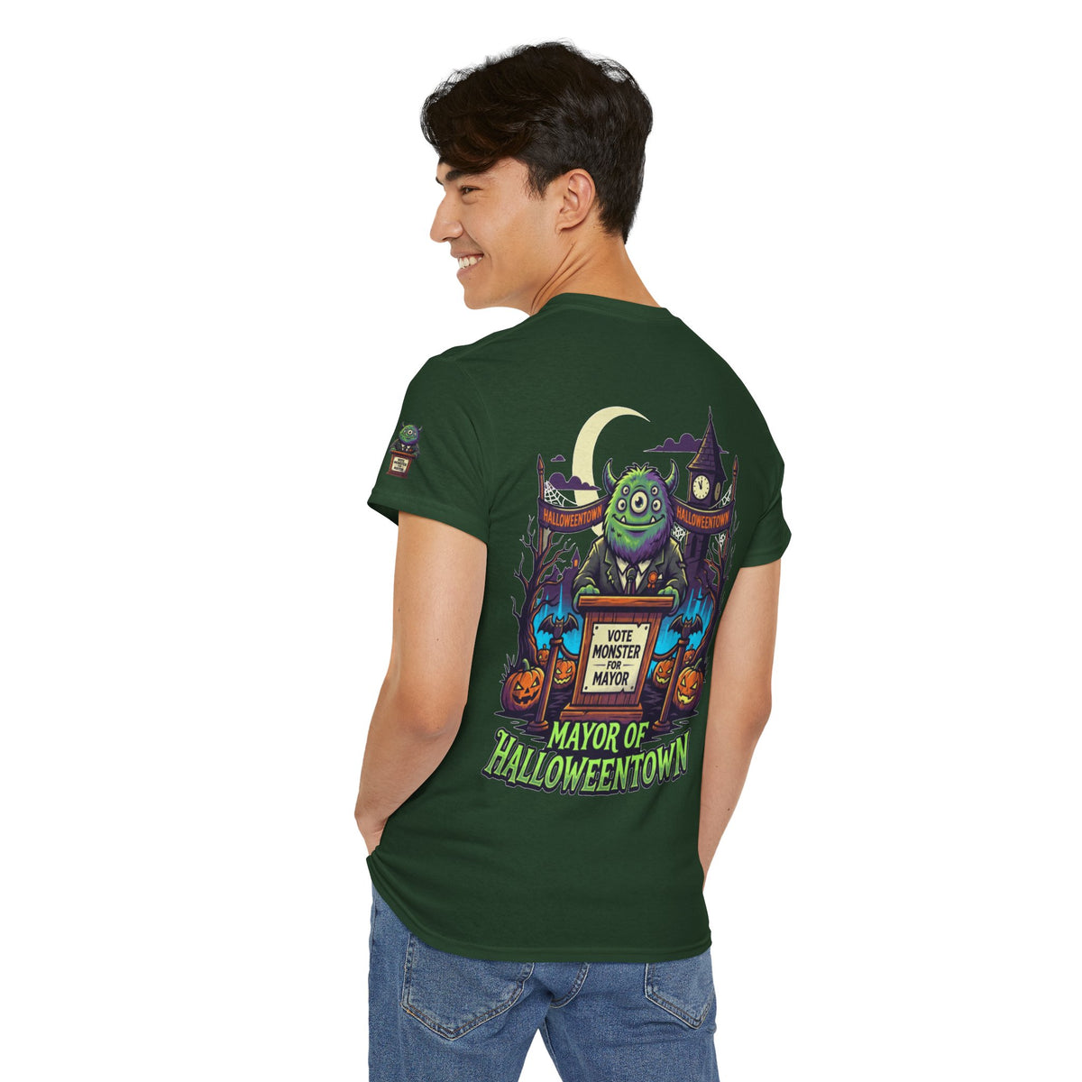 Color: Forest Green | Vote Monster For Mayor Premium Graphic Tee
