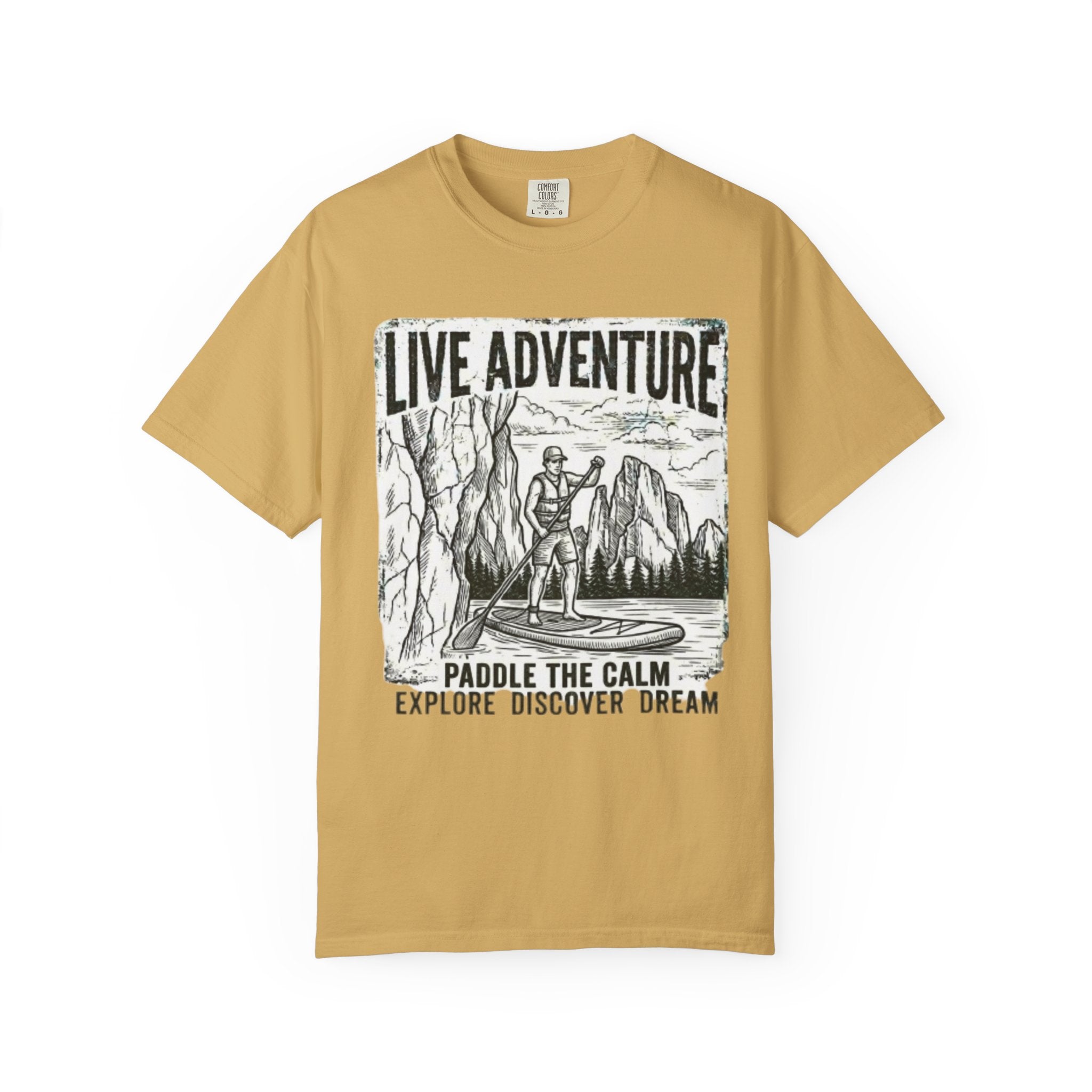 "Live Adventure - Paddle Board" Unisex Garment-Dyed Tee