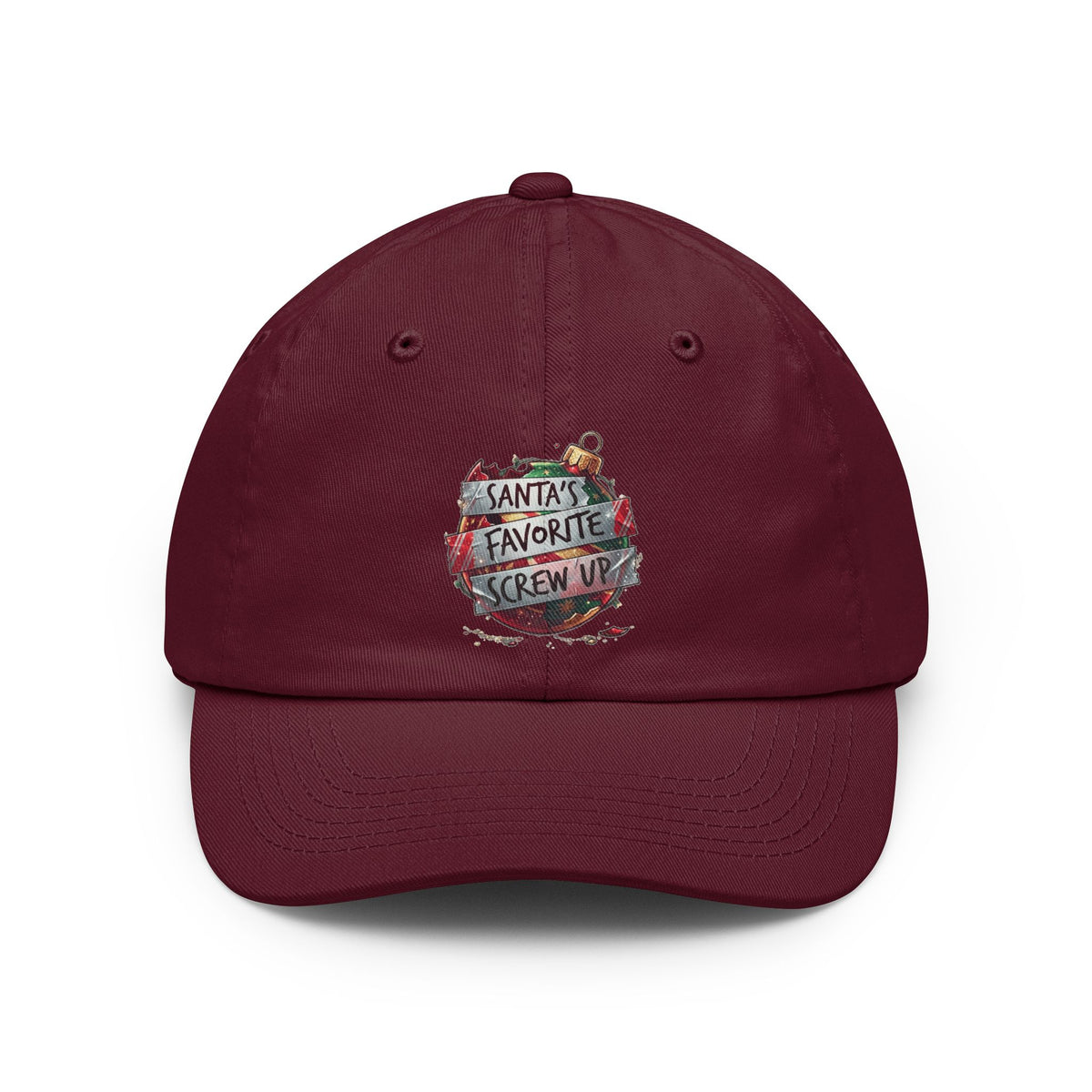 Color: Maroon | Santa's Favorite Screw Up Dad Hat — Graphic