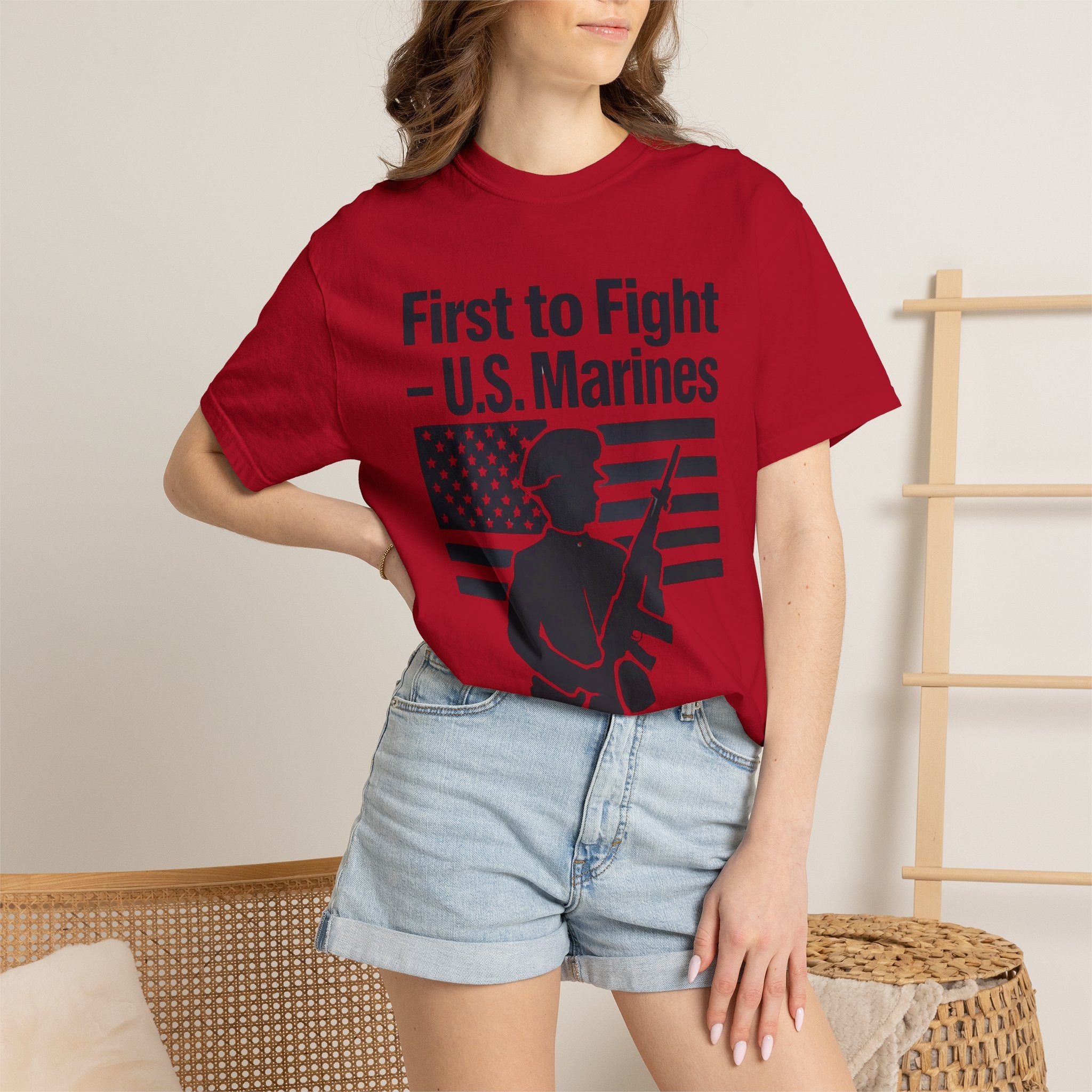 "First to Fight" Unisex Garment-Dyed T-shirt