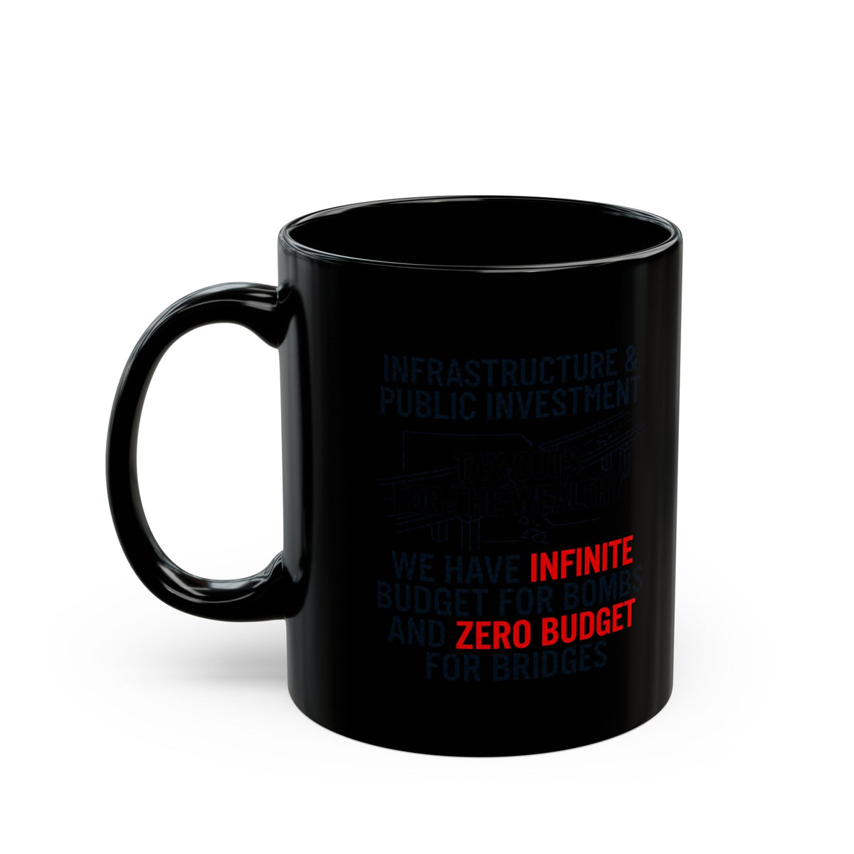 "Protest Series - Fix The Roads" Black Ceramic Mug