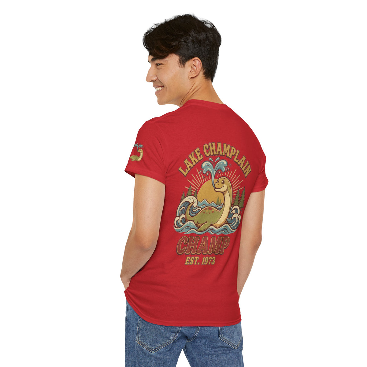 Color: Red | Champ (Lake Champlain) Premium Graphic Tee