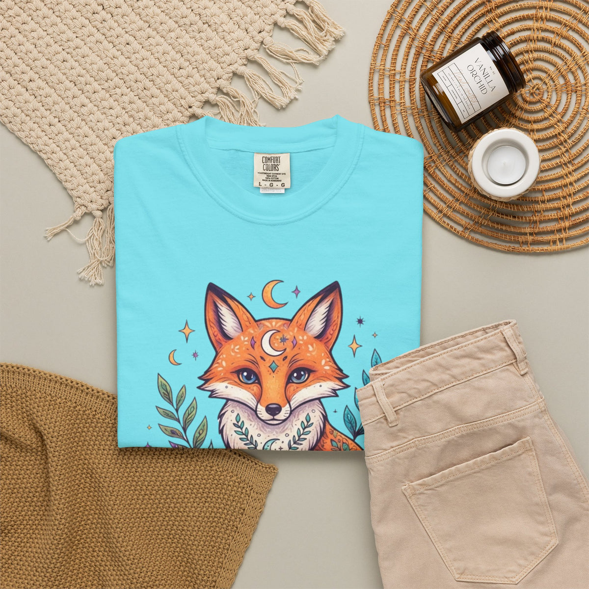 "Hippy Fox" Unisex Garment-Dyed Tee