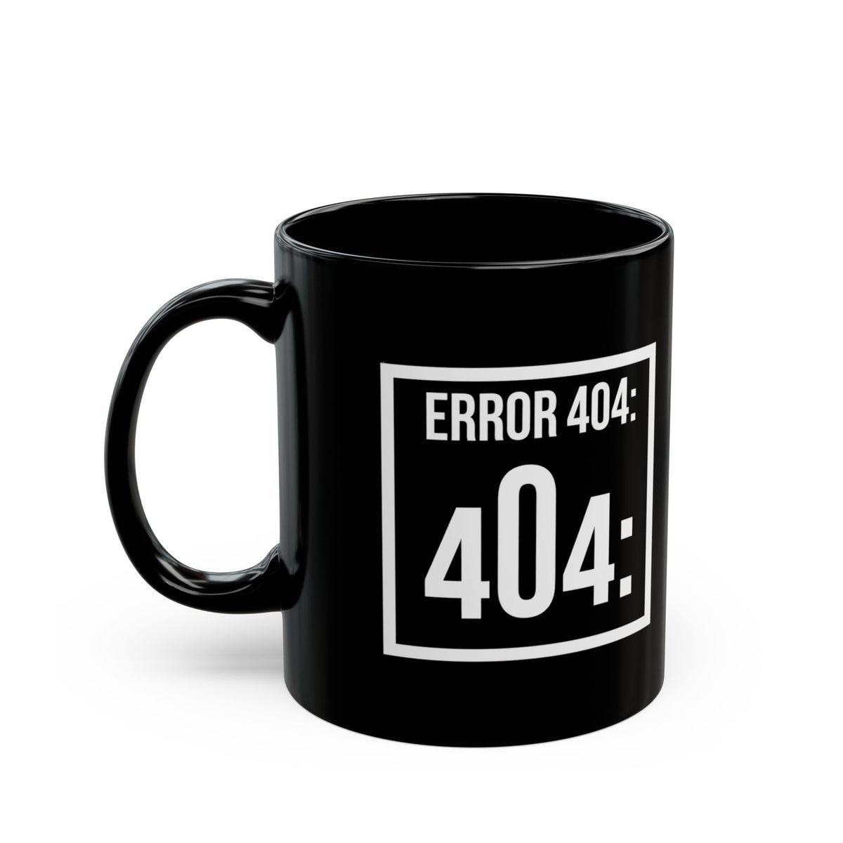 "Social Skills Not Found" Black Ceramic Mug — Graphic
