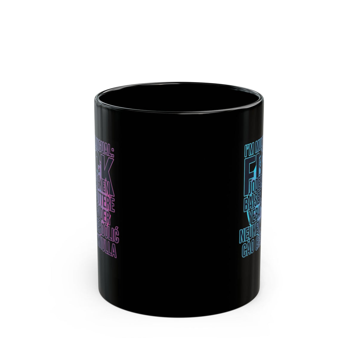 "I'm Multilingual" Black Ceramic Mug