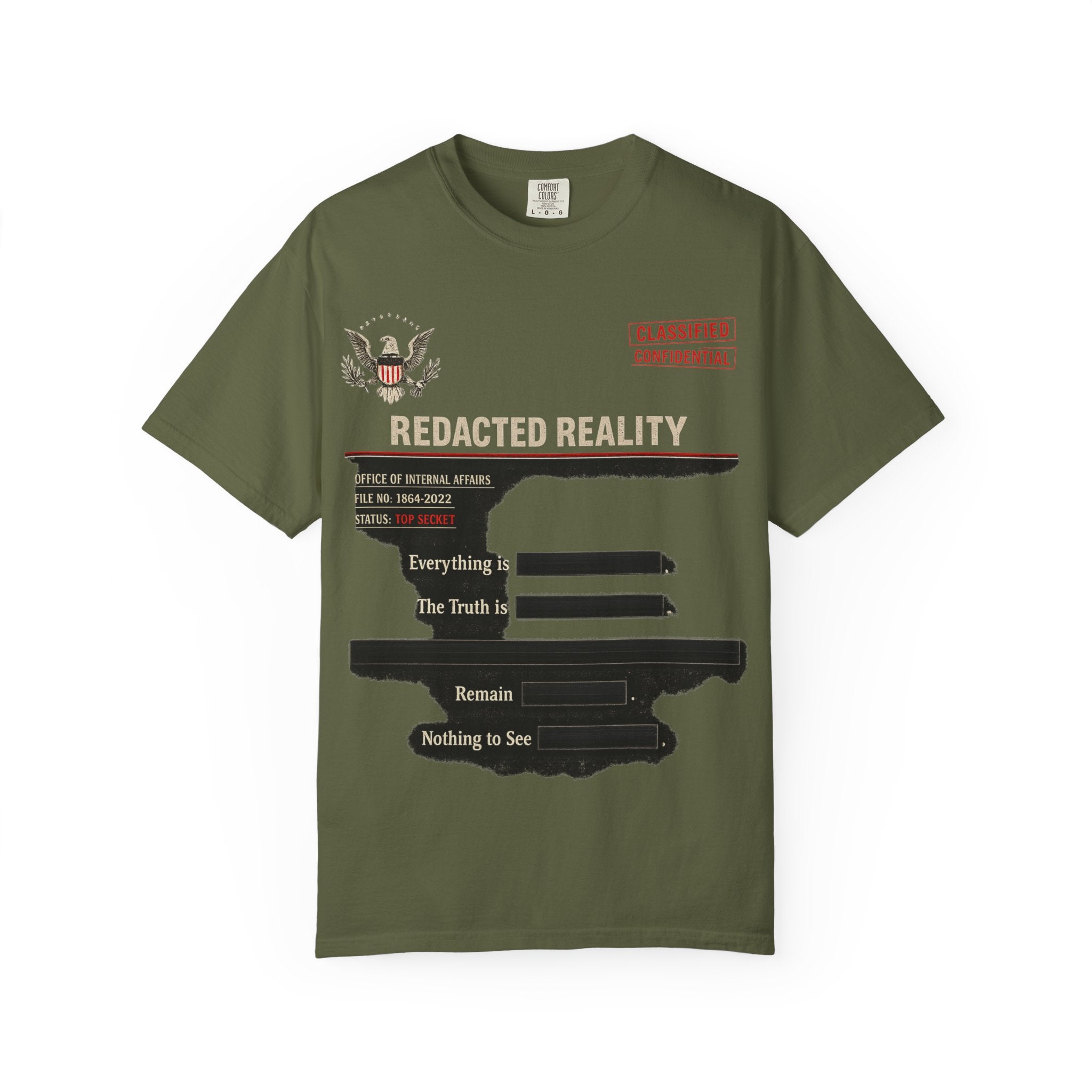 "[REDACTED] for Your Protection" Unisex Garment-Dyed T-shirt