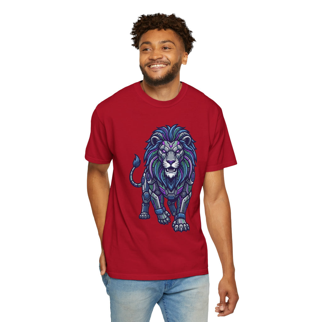 "Cyber Lion" Unisex Garment-Dyed Tee