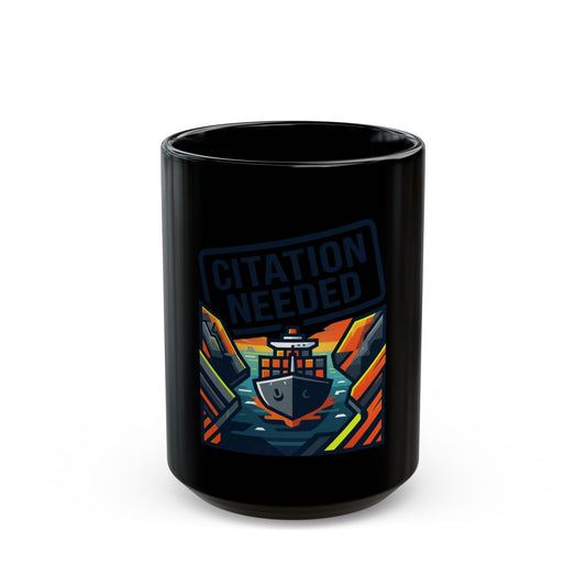 "Straight Of Hormuz is Open" Black Ceramic Mug — Graphic