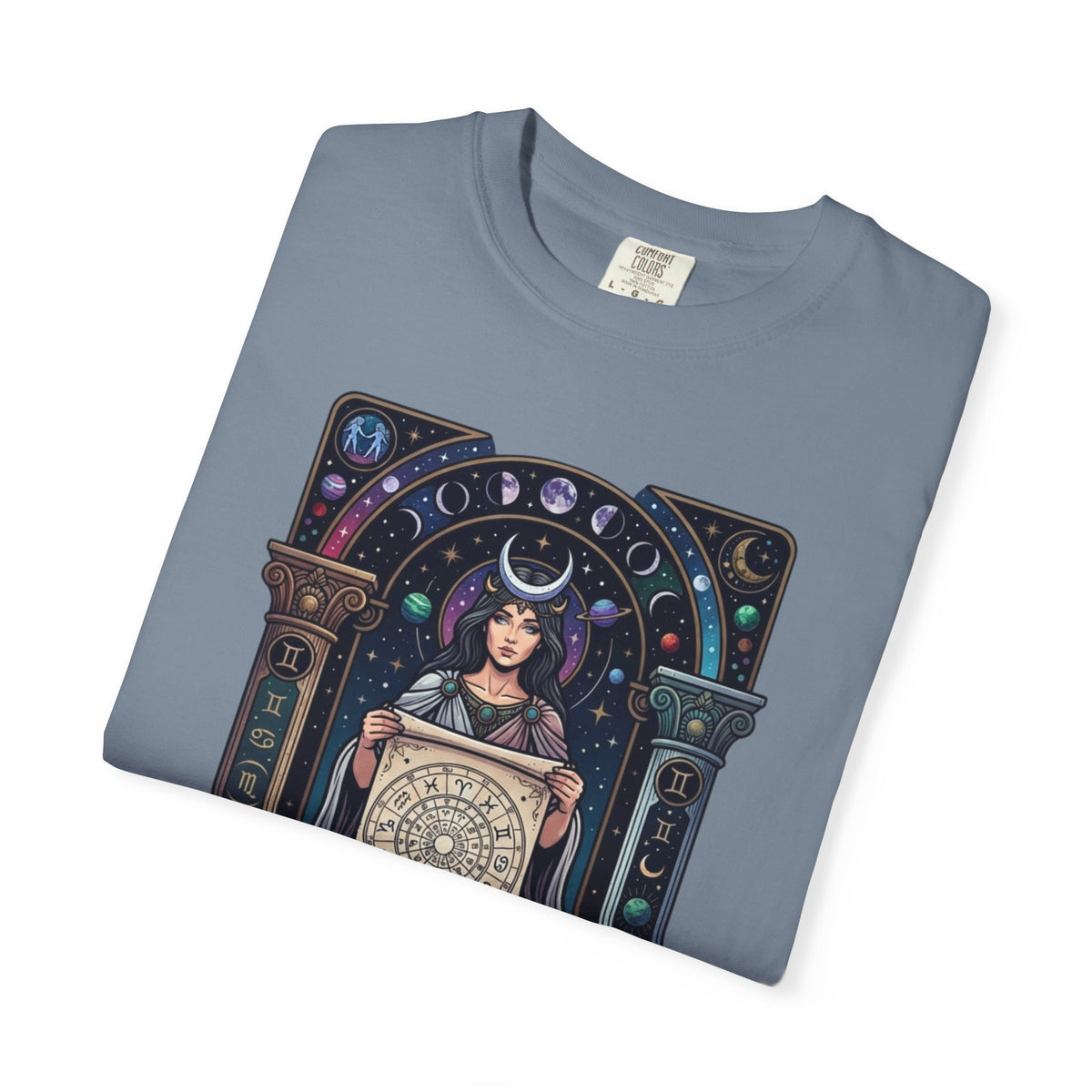 "The Cosmic Tarot (High Priestess)" Unisex Garment-Dyed Tee