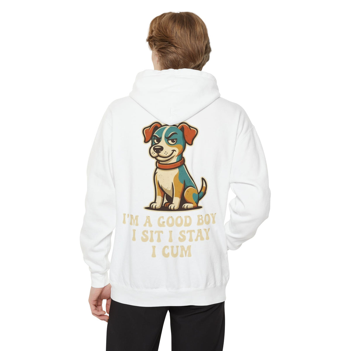 Color: White | I'm A Good Boy Garment-Dyed Hoodie