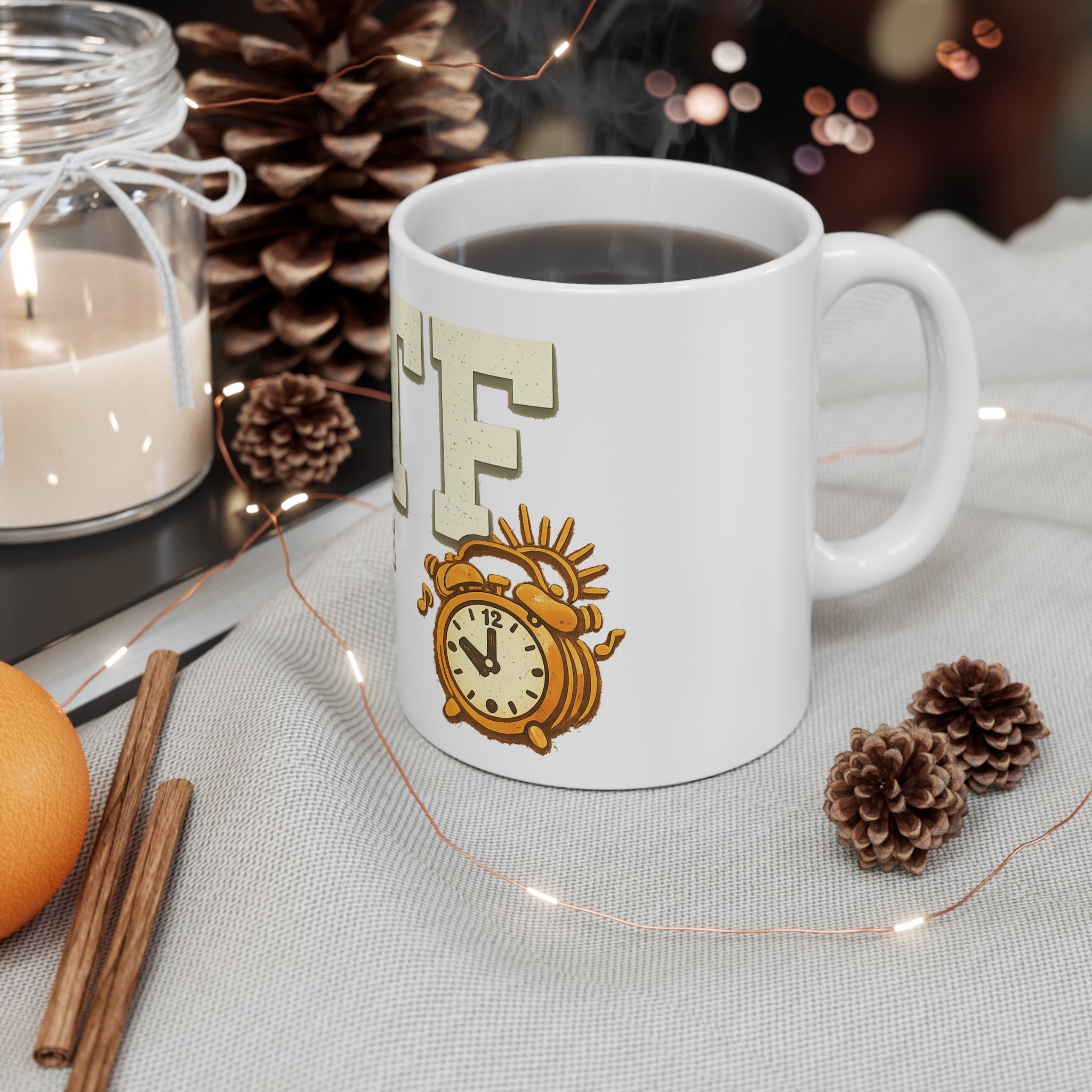 WTF (Wake The Family) - Because Mornings Are Hell | 11oz Mug — AttitudeShirts