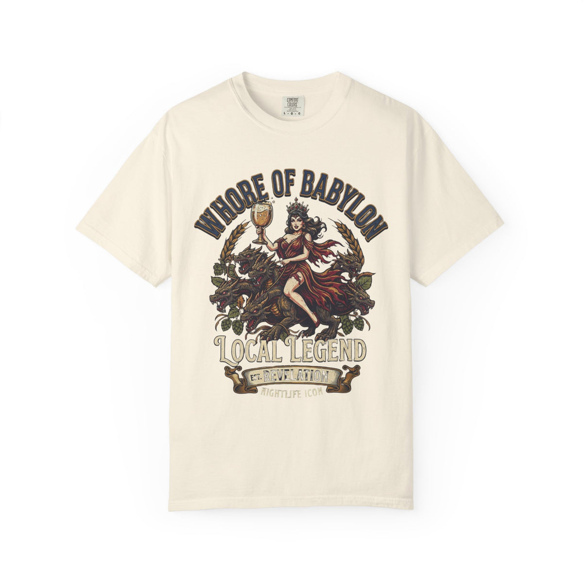 "Good Book Series Whore of Babylon" Unisex Garment-Dyed Tee