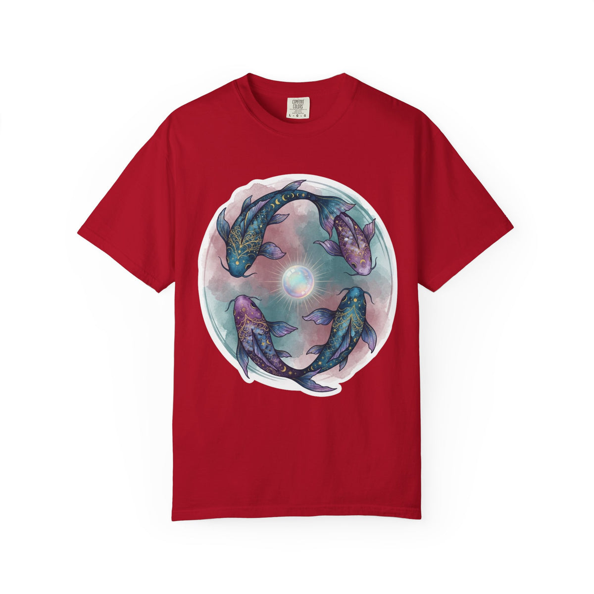 "Pisces The Infinite Fish" Unisex Garment-Dyed Tee