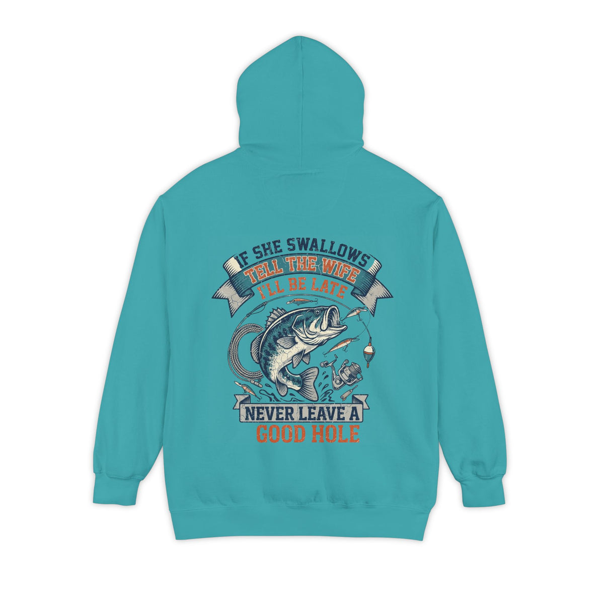 Color: Seafoam | Never Leave A Good Hole Garment-Dyed Hoodie
