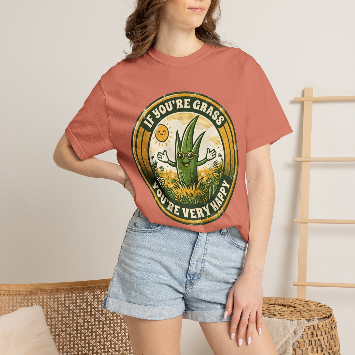 "If You're Grass You're Very Happy" Unisex Garment-Dyed Tee