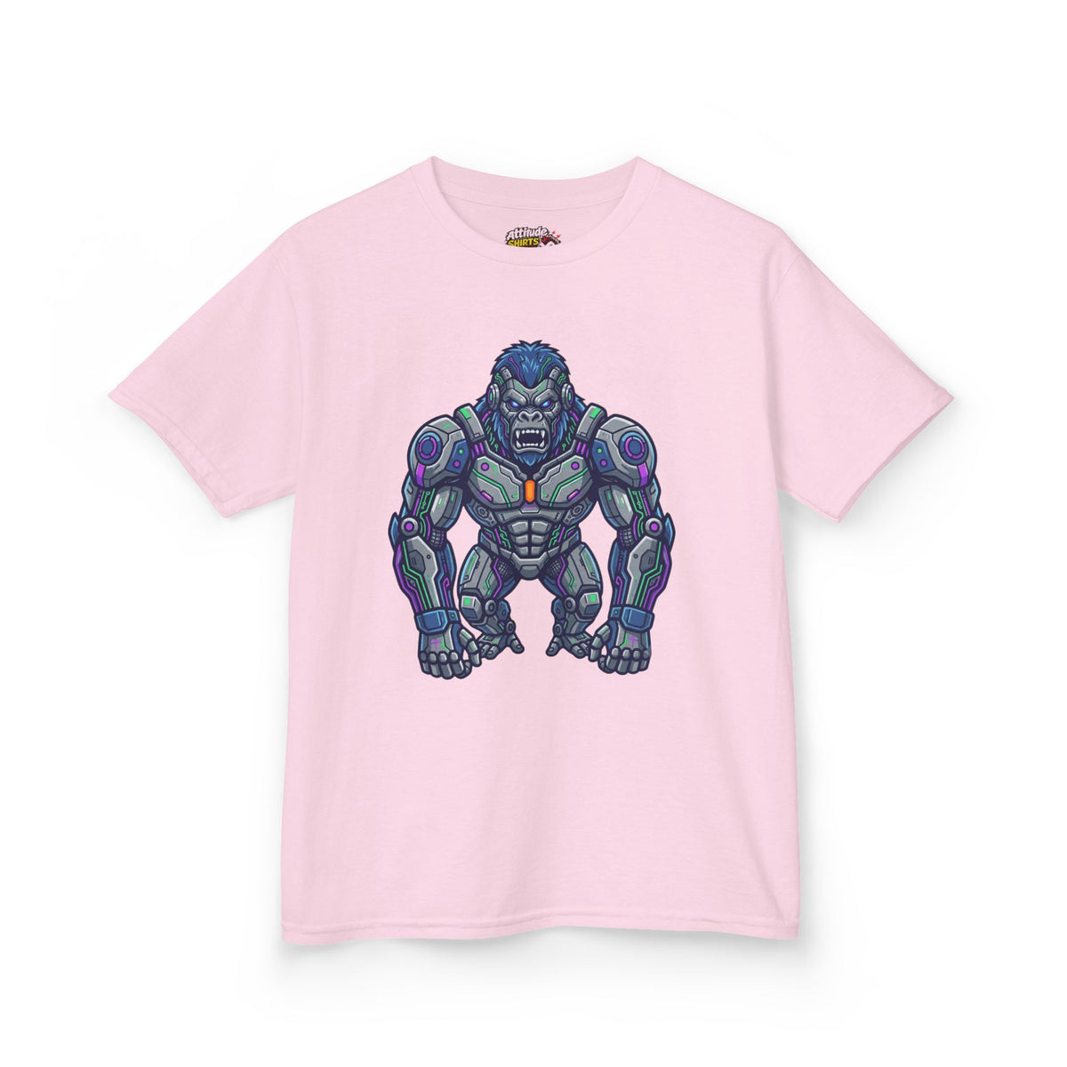 Color: Light Pink | Cyber Gorilla Kids Tee