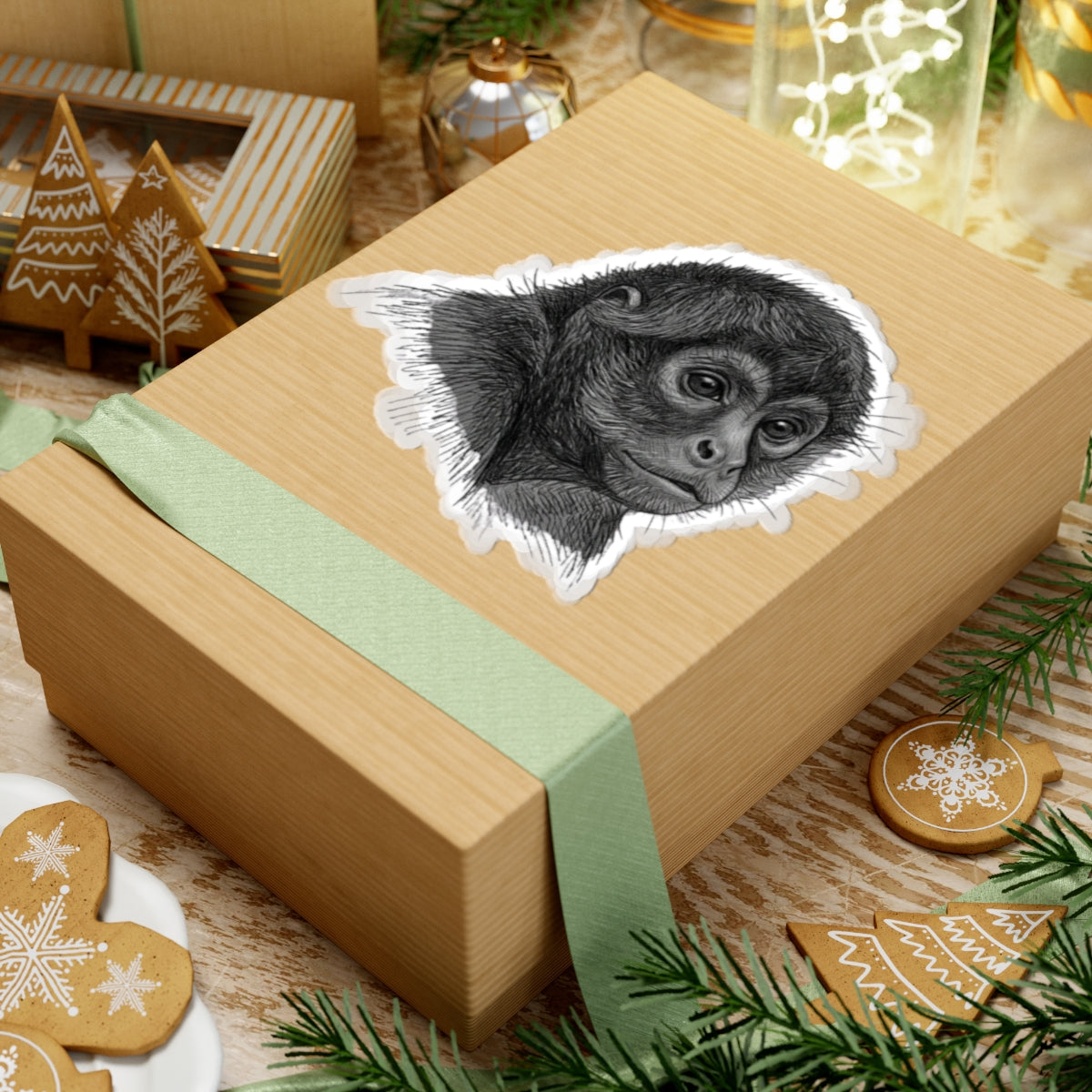 "Pencil Sketch Art Spider Monkey" Sticker
