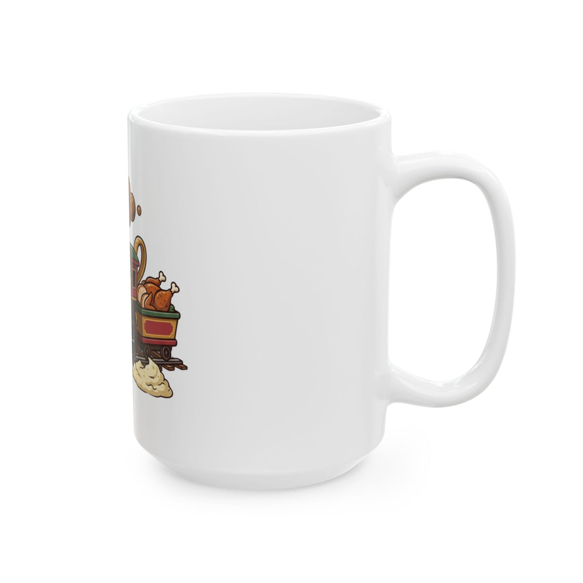 "Next Stop Food Coma" White Ceramic Mug — Graphic