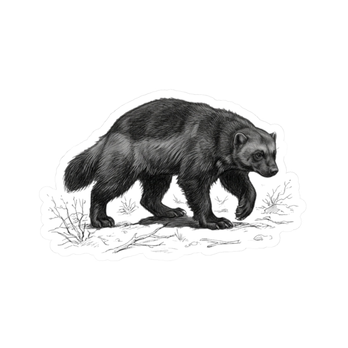"Pencil Sketch Art Wolverine" Sticker — Main