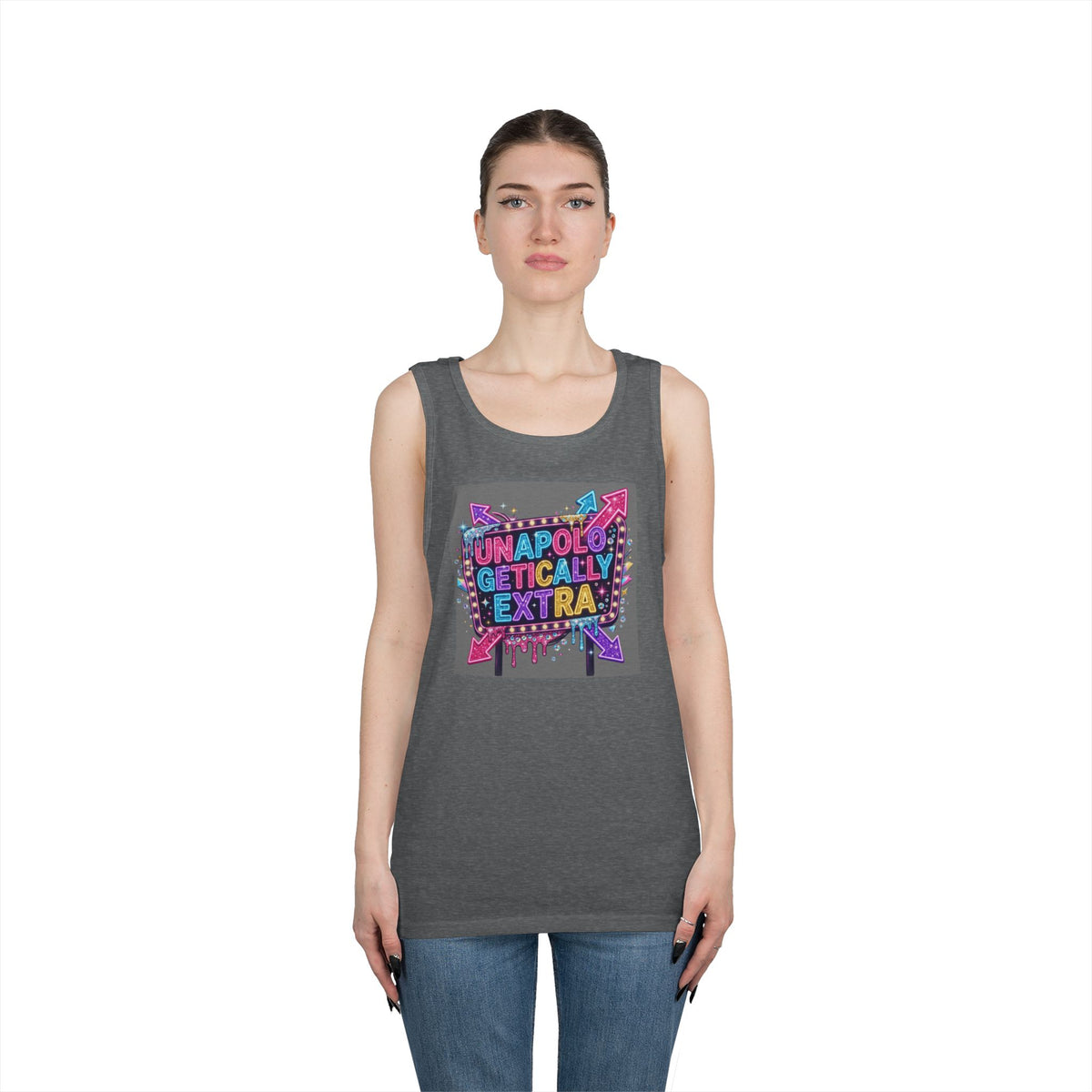 Color: Graphite Heather | Unapoligetically Extra Tank Top