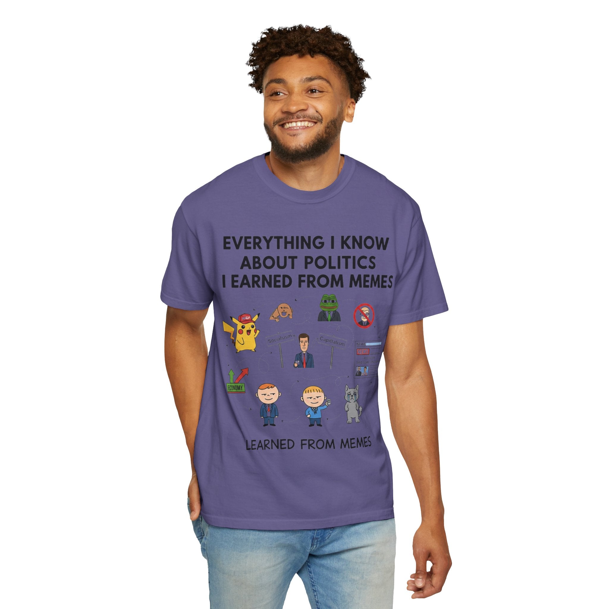 "Advanced Degrees in Memes" Unisex Garment-Dyed T-shirt
