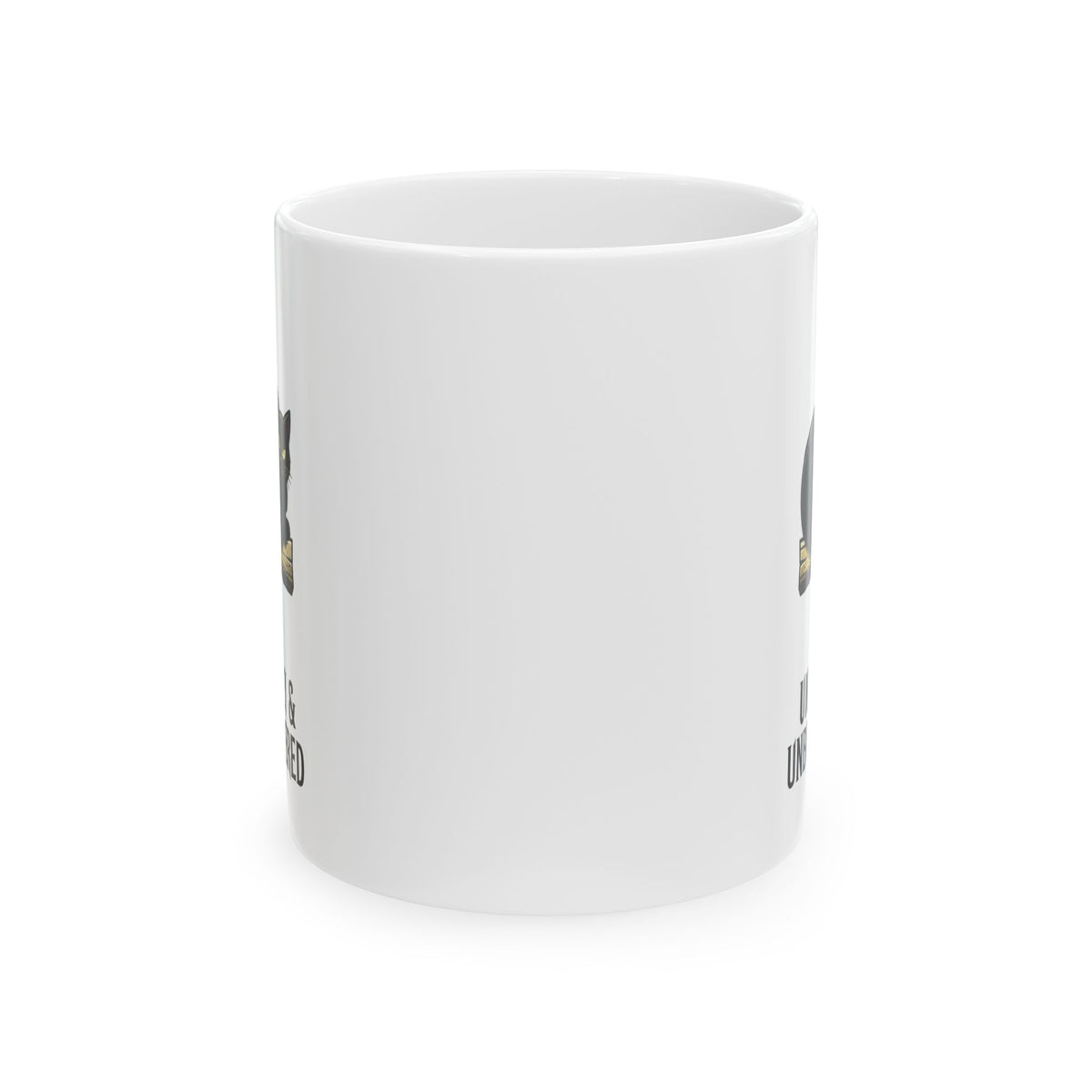 "Unholy and Unbothered" White Ceramic Mug