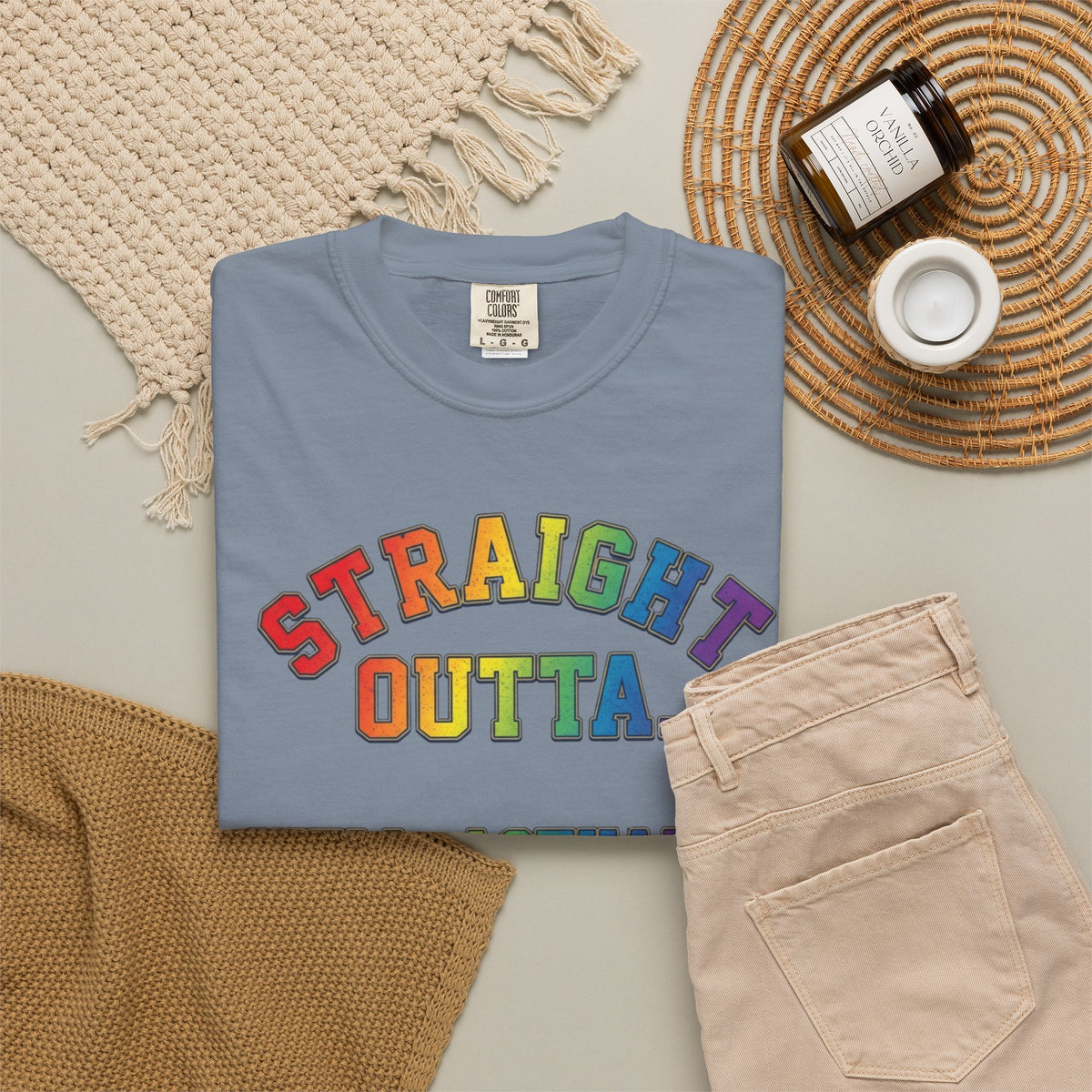 Straight Outta Not Even Unisex Garment-Dyed Tee
