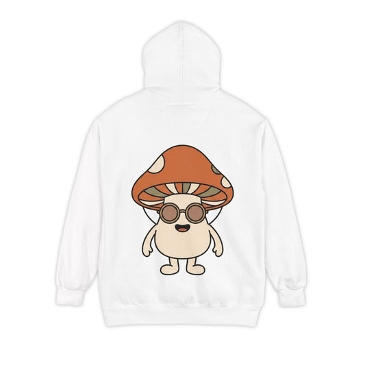 Color: White | Shroom Man Garment-Dyed Hoodie