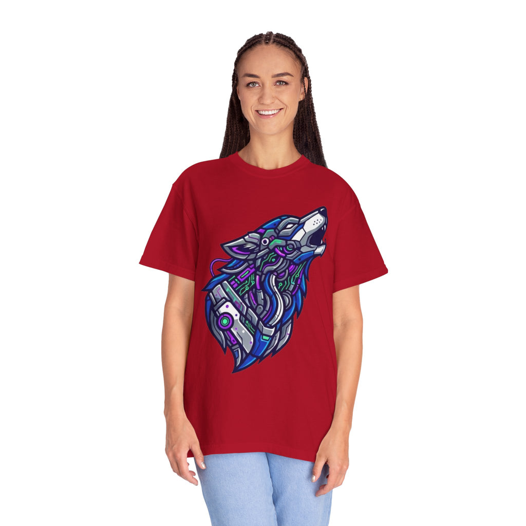 "Cyber Wolf" Unisex Garment-Dyed Tee