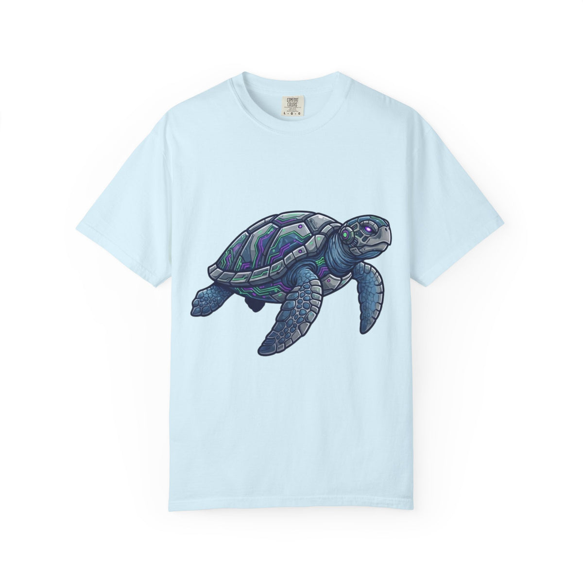 Color: Chambray | Cyber Turtle Unisex Garment-Dyed Tee