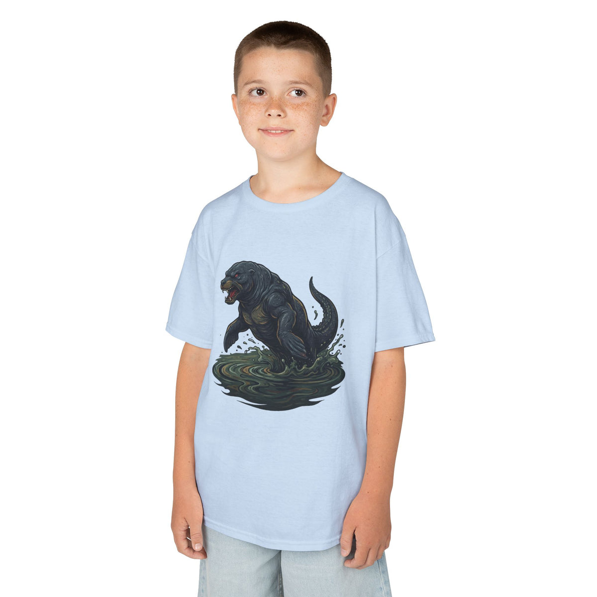 Color: Light Blue | Bunyip (Australian Aboriginal Mythology) Kids Tee