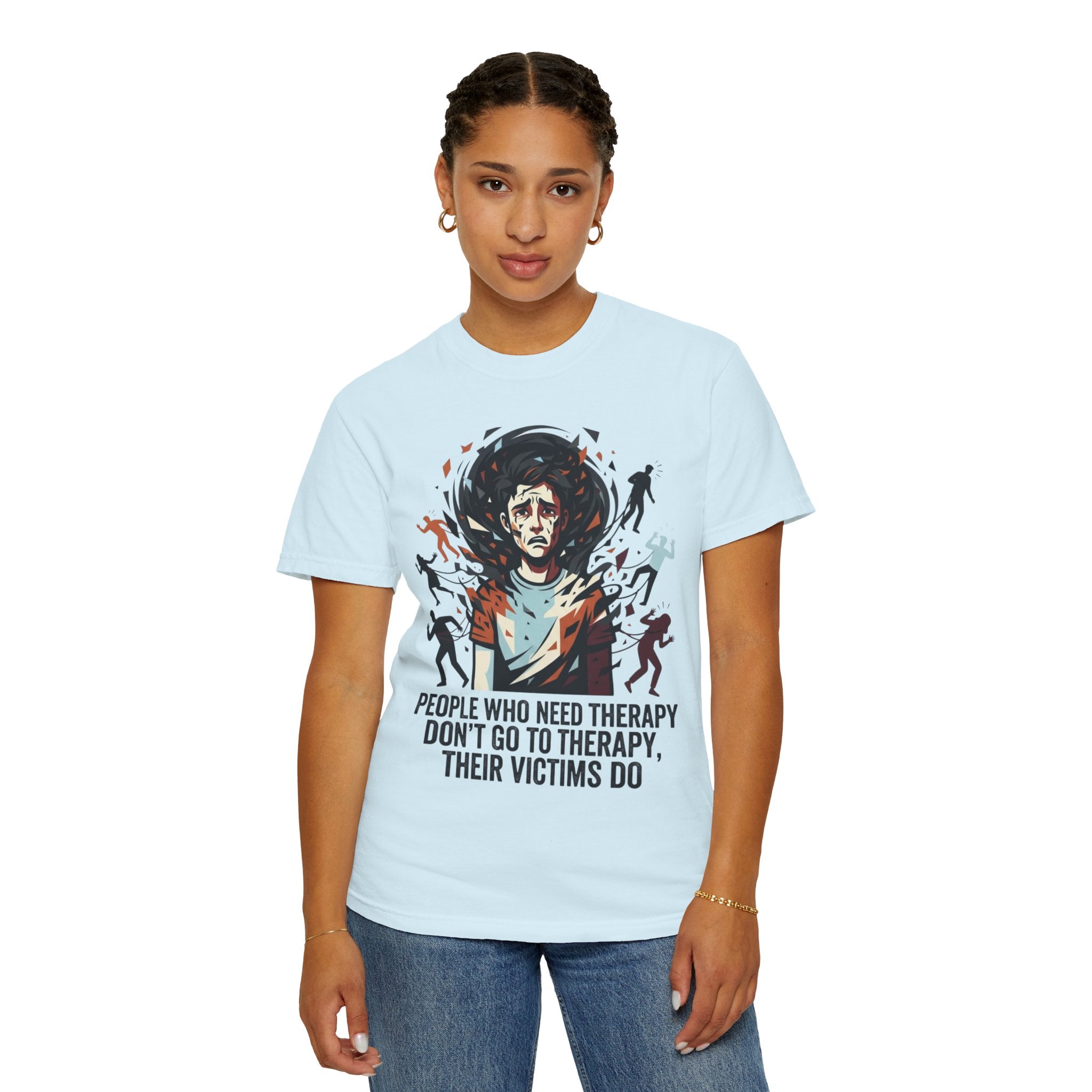 "Therapy Needed" Unisex Garment-Dyed Tee