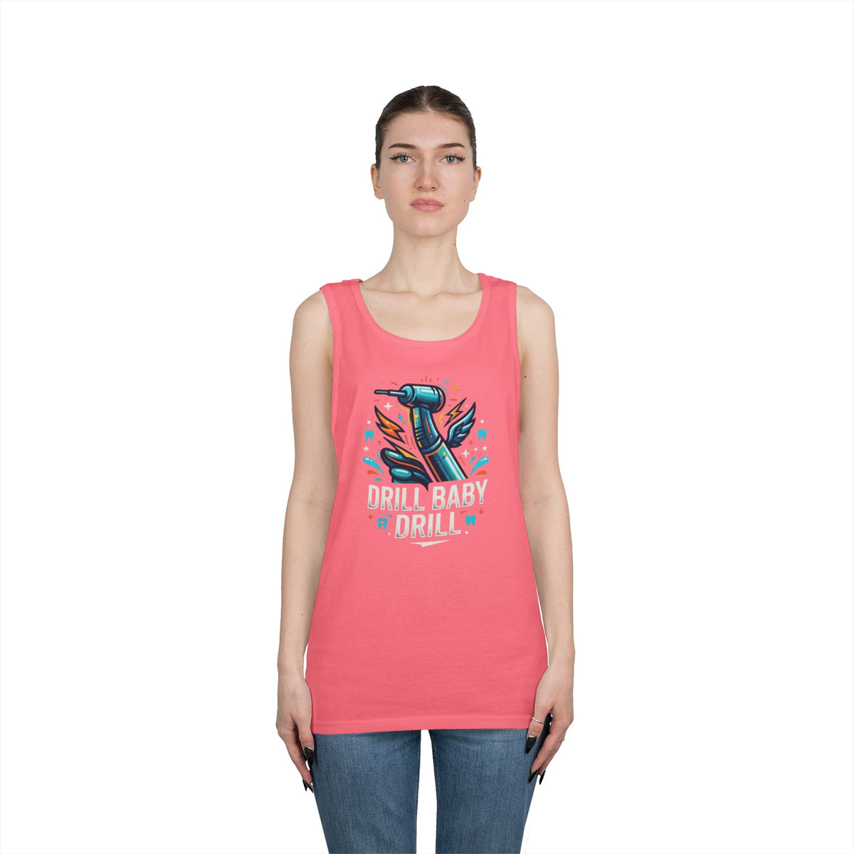 Color: Safety Pink | Drill Baby Drill Tank Top