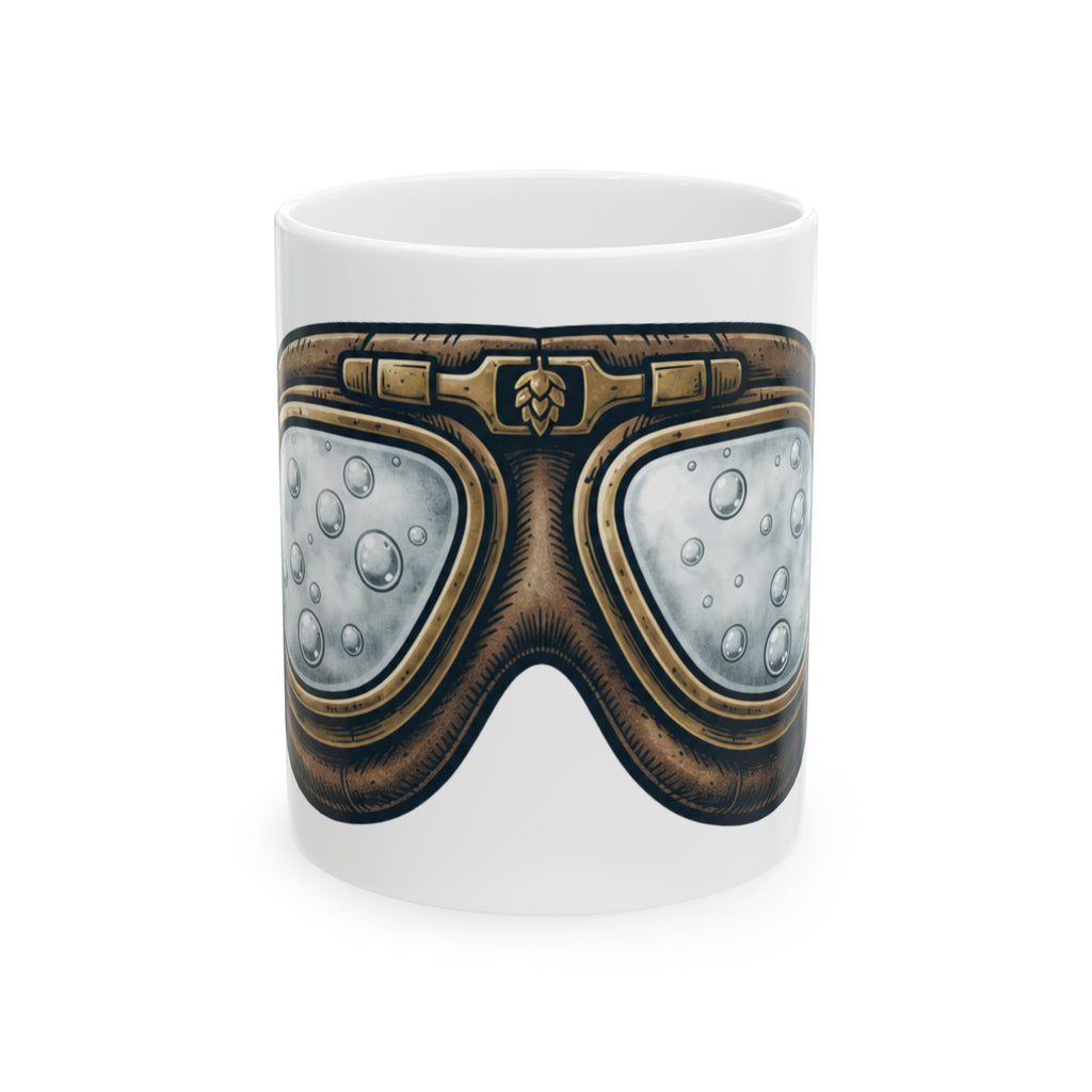 "Foggy Goggle Brewing" White Ceramic Mug — Graphic